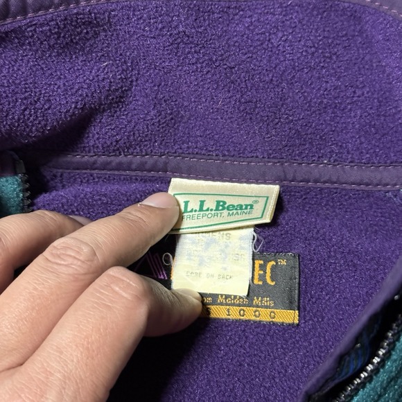 Vintage LL Bean Jacket Womens S Aztec Trim Fleece Polartec Series Windbloc USA - Picture 4 of 9